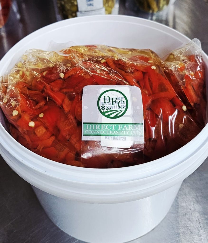 Cherry Pepper Sliced Bucket 2,5kg, 1,5kg Drained Weight (Price on request)